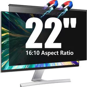 JEEETINTX Magnetic Computer Privacy Screen Filter 22 inch for 16:10 Widescreen Monitor Desktop PC, 22in Hanging Removable Anti Blue Light Glare Eye Protection Shield, Screen Protector Panel