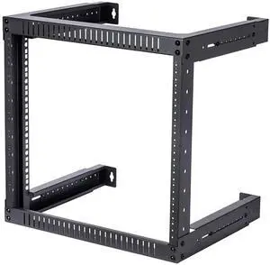 TECHTOO Wall Mount Rack 9U Adjustable Depth Open Frame 19Inch Server Equipment Rack Heavy Duty Patch Panel Bracket Network Equipment Rack (Adjustable 9U)