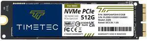 Timetec 512GB MAC SSD NVMe PCIe Gen3x4 3D NAND TLC Read Up to 2,000MB/s Compatible with Apple MacBook Air (2013-2015, 2017), MacBook Pro (2013-2015), iMac (2013-2019), Mac Pro (2013), Mac Mini (2014)