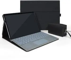 TAIKESEN Protective Case for Microsoft Surface Pro 11/Pro 10/ Pro 9, Durable Stand Support, Compatible with Type Cover Keyboard, Accessory Bag Included, Black Color
