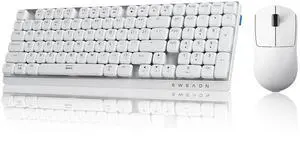 SEUNKWANG EWEADN MK100 Wireless Gaming Keyboard, White Backlight, X23Pro Wireless Gaming Mouse - White