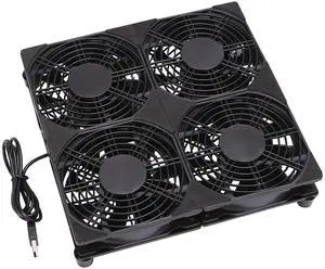 4x120mm 240mm USB Cooling Fan - Ultra-Quiet 152CFM 5V Powered for Router & Computer Cooling Racks, Compatible with Mining Machine/Server Cabinet/Laptop/Gaming Rig