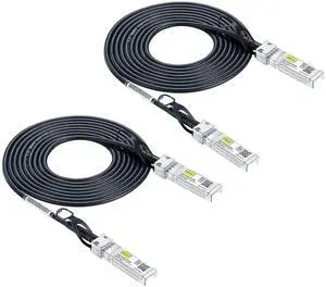 10G SFP+ DAC Twinax Cable, SFP+ to SFP+ Direct Attach Copper Passive for Cisco SFP-H10GB-CU5M, Ubiquiti UniFi, TP-Link and More, 5-Meter, 2-Pack