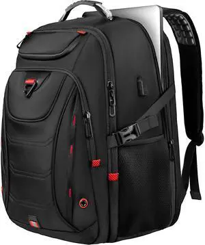 Z-MGKISS Large Travel Backpack, 18.4 Inch Laptop backpack for men, Water Resistant, TSA Flight Approved, Extra large Backpacks, Business Work Bag with USB Charging Port, Black