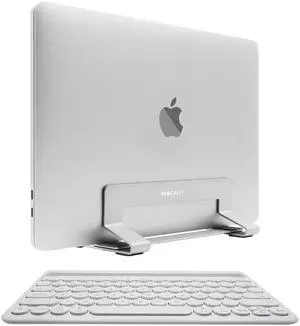 Macally Compact Bluetooth Keyboard and a Vertical Laptop Stand, Achieve an Organized Desk