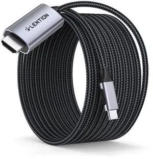 LENTION 10FT USB C to HDMI 2.0 Cable Adapter (4K/60Hz) Compatible 2021-2016 MacBook Pro 13/15/16, New iPad Pro/Mac Air/Surface, Stable Driver Adapter (CB-CU707-3M, Space Gray)