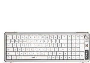 TISHLED Wireless Keyboard with Volume Knob, 2.4G+Bluetooth Multi-Device Keyboard USB-C Rechargeable, Compact 99-Key with Number Pad, Comfortable Scissor Switches for Win/Mac, White