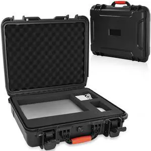 WELIDAY Waterproof Laptop Hard Case for 15.6-17.3 inch Gaming Laptops & Accessories - Heavy Duty Laptop Storage Case with Pull & Pluck Foam Layer (Black)