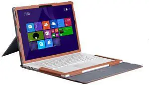 Detachable Laptop Case for Microsoft Surface Book 3 2 1 [Not Other Models] Tablet PC Cover Notebook Sleeve Computer Bag with Stand (Brown with Stand, 15)