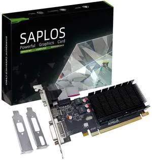 SAPLOS Radeon HD 5450 2GB Graphics Card, GDDR3 64-bit, HDMI DVI VGA, Low Profile, PCI Express x16, DirectX 11, Video Card PC, Computer GPU, Support 2 Monitors