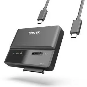 Unitek M.2 NVME SATA SSD Enclosure-2 in 1 Tool-Free Portable 10Gbps NVMe PCI-E M.2 and SATA SSD External Adapter USB 3.2 Hard Drive Reader for 2230/2242/2260/2280 NVMe and 2.5" /3.5" SSD