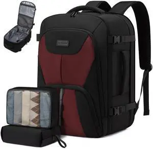 LOVEVOOK Travel Carry on Backpack for Men Women, Expandable 40L Extra Large Carry on Backpacks for Airplanes with 2 Packing Cubes,TSA Personal Item Travel Bag fits 17" Laptop,Travels Essentials