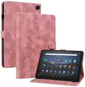 KEFBWAO Case for Amazon Fire Max 11 Tablet (13th Generation, 2023 Release), Magnetic Clasp Stand Premium PU Leather Cover with Pen Holder for Fire Max 11 Cases, Pink