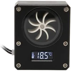 Water Cooling Meter Indicator, 12V Small PC Water Cooling Meter, 3pin Interface G1/4 Thread Acrylic Rustproof Computer Meter for PC Water Cooling System(Black)
