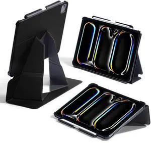 MOFT Folio Case for iPad Pro 12.9" (3~6 gen.) with Detachable Pencil Holder, Protective & Lightweight, Durable MOVAS Material and Comfortable Touch for Browsing, Drawing & Studying,Jet Black