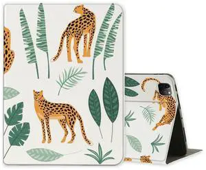 Case for 8.3 Inch iPad Mini 6, Silk Textured Multi-Angle Viewing Folio Stand Leather Cover Auto Sleep/Wake with Pencil Holder, Cheetah Paradise