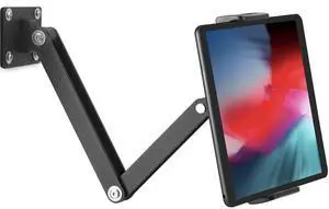 ergoiuon Tablet Wall Mount,Adjustable iPad Wall Mount Holder,360°Rotating Flexibly, Compatible with 4.7-15.6" Tablets/Phones/iPad/eReaderBlack