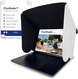 Laptop Sun Shade for Working Outside, SunShader Pro 5 (Size: L) - Patent 10963010