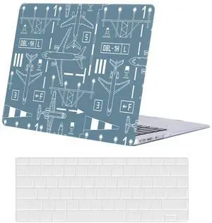 FFBOFFC Hard Shell Compatible with MacBook Air 13 Inch Case 2020 2019 2018 Release A2337 A2179 A1932 with Retina Display & Touch ID, Plastic Case Laptop Cover & Keyboard Skin, Airplane