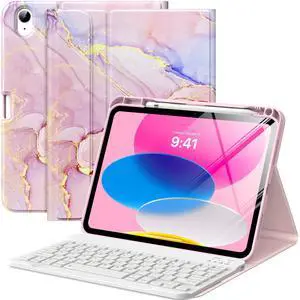 MoKo for iPad (A16) 11th Generation Case with Keyboard 11 inch 2025, iPad 10th Generation 10.9 inch Case with Pencil Holder, Multi-Angle Detachable Bluetooth Keyboard, Light Pink Gold Marble MoKo for iPad (A16) 11th Generation Case with Keyboard 11 inch 2025, iPad 10th Generation 10.9 inch Case with Pencil Holder, Multi-Angle Detachable Bluetooth Keyboard, Light Pink Gold Marble