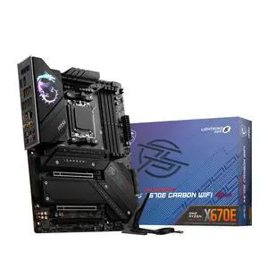 MSI MPG X670E Carbon WiFi Gaming Motherboard (AMD Ryzen 9000/8000/7000 Series Processors, AM5, DDR5, PCIe 5.0, SATA 6Gb/s, M.2, USB 3.2 Gen 2, Wi-Fi 6E, Bluetooth 5.3, LAN 2.5Gbps, HDMI/DP, ATX) MSI MPG X670E Carbon WiFi Gaming Motherboard (AMD Ryzen 9000/8000/7000 Series Processors, AM5, DDR5, PCIe 5.0, SATA 6Gb/s, M.2, USB 3.2 Gen 2, Wi-Fi 6E, Bluetooth 5.3, LAN 2.5Gbps, HDMI/DP, ATX)