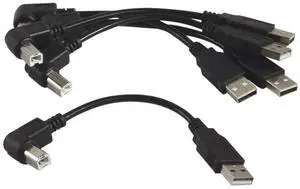 YCS basics Black USB 2.0 High Speed Printer/Scanner Right Angle Cable (0.5 Ft 5 Pack) YCS basics Black USB 2.0 High Speed Printer/Scanner Right Angle Cable (0.5 Ft 5 Pack)
