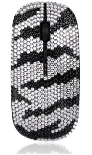 WONGS Bling Luxury Crystal Rhinestone Rechargeable 2.4G Zebra Print Wireless Mouse for Laptop Computer, Cute Pattern Design Mouse for Notebook, PC, MacBook - Zebra WONGS Bling Luxury Crystal Rhinestone Rechargeable 2.4G Zebra Print Wireless Mouse for Laptop Computer, Cute Pattern Design Mouse for Notebook, PC, MacBook - Zebra