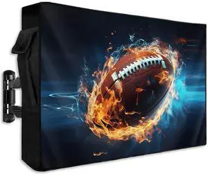 Singingin Outdoor TV Cover Waterproof Weatherproof 60 to 65 Inch, Sport Football with Fire Outside TV Covers with Zipper Flap, TV Screen Protectors for LED LCD OLED Television Singingin Outdoor TV Cover Waterproof Weatherproof 60 to 65 Inch, Sport Football with Fire Outside TV Covers with Zipper Flap, TV Screen Protectors for LED LCD OLED Television