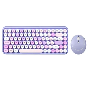 Perixx PERIDUO-713PP ES Set de raton y Mini teclado inalambrico 2.4 GHz, Teclas redondas Estilo Retro, para PC y Tablet, Morado Pastel, Espanol QWERTY Perixx PERIDUO-713PP ES Set de raton y Mini teclado inalambrico 2.4 GHz, Teclas redondas Estilo Retro, para PC y Tablet, Morado Pastel, Espanol QWERTY