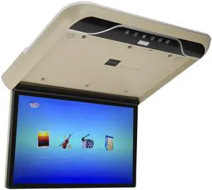 19in LCD 1080P Car Overhead Flip Down Monitor Full Viewing Ceiling HD Digital TV with Light Car Stereo Player MP5, IR FM USB 12V/24V(Beige) 19in LCD 1080P Car Overhead Flip Down Monitor Full Viewing Ceiling HD Digital TV with Light Car Stereo Player MP5, IR FM USB 12V/24V(Beige)