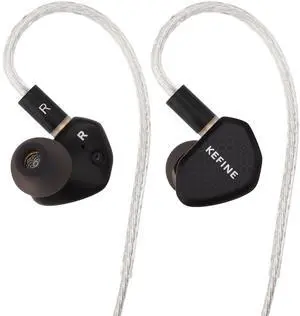 HZNXEPX KEFINE Klean in-Ear Monitors, IEMs for Gaming, 10mm DLC Diaphragm Dynamic Driver Earphones, Dual-Cavity IEMs with Silver-Plated Copper Cable, 3.5mm Wired Earbuds (Black, No Mic 3.5mm) HZNXEPX KEFINE Klean in-Ear Monitors, IEMs for Gaming, 10mm DLC Diaphragm Dynamic Driver Earphones, Dual-Cavity IEMs with Silver-Plated Copper Cable, 3.5mm Wired Earbuds (Black, No Mic 3.5mm)