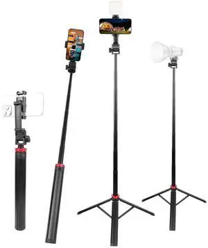 81" Expandable Phone Selfie Stick Tripod for Golf Training, Portable Adjustable Light Stand with 1/4" Screw, Smartphone Tripod for Video Recording 81" Expandable Phone Selfie Stick Tripod for Golf Training, Portable Adjustable Light Stand with 1/4" Screw, Smartphone Tripod for Video Recording