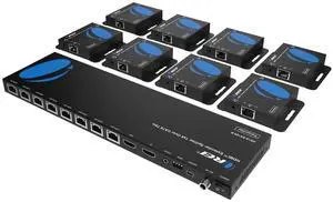 OREI 4K 1x8 HDMI Extender Splitter Multiple Over CAT 6/7 Cable with EDID management - 4K@30Hz upto 165ft and 1080p@60Hz upto 230ft- Loop Out OREI 4K 1x8 HDMI Extender Splitter Multiple Over CAT 6/7 Cable with EDID management - 4K@30Hz upto 165ft and 1080p@60Hz upto 230ft- Loop Out
