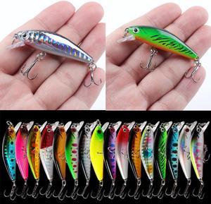 Luya bait electroplated silver five-eye submerged Mino micro-particle perch cocked mouth light sea water bionic bait 5.5 cm 6.5 g (16PCS)