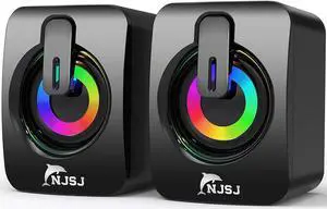 Computer Speakers, 2.0 Wired Desktop Speaker,USB Powered,3.5 mm AUX-in, Volume Control,LED Light Mini Gaming Speaker for PC, Laptop, Tablets, Cellphone, MP3 Computer Speakers, 2.0 Wired Desktop Speaker,USB Powered,3.5 mm AUX-in, Volume Control,LED Light Mini Gaming Speaker for PC, Laptop, Tablets, Cellphone, MP3