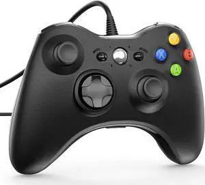 Wired Controller for Xbox 360, Wired Controller USB Gamepad Joypad Joystick PC Game Controller with Dual-Vbt and Trigger Buttons for Xbox 360 Slim PC Windows 7/8/10 (Black) Wired Controller for Xbox 360, Wired Controller USB Gamepad Joypad Joystick PC Game Controller with Dual-Vbt and Trigger Buttons for Xbox 360 Slim PC Windows 7/8/10 (Black)