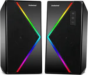 PC Speakers USB Pair Desktop Computer Speakers with Enhanced Stereo Colorful 6-Modes RGB Light Clearance PC Speakers USB Pair Desktop Computer Speakers with Enhanced Stereo Colorful 6-Modes RGB Light Clearance