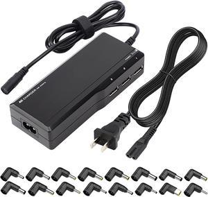 90W Universal Laptop Charger AC Power Adapter for HP Samsung Dell Sony Lenovo ASUS Acer Toshiba IBM Fujitsu Gateway Laptop Notebook with 3 USB Ports 16 Tips