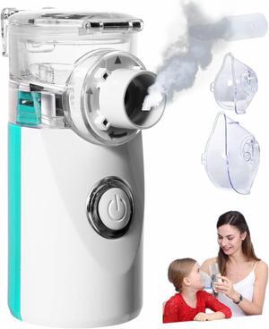 Portable Nebulizer Machine for Adults Kids, USB-C Rechargeable Handheld Nebulizer for Breathing Treatment, 2 Adjustable Modes, Efficiency&Quiet, 3 Masks, Travel and Home Use