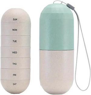 Mericonn Weekly Travel Pill Organizer Daily Cute Pill Box 7 Day Small Pill Case Holder to Vitamins Supplements Pretty Medicine Box Gift for Office Trip Gym