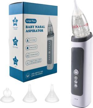 Nasal Aspirator for Baby, Electric Baby Nose Sucker with Adjustable 3 Levels Suction, Rechargeable Booger Sucker for Babies with Light Modes and Nursery Rhymes