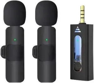 Mericonn Omnidirectional Collar Microphone Set - Black, 2-Pack | High Sensitivity, Noise Reduction, Hands-Free Operation for TikTok, Online Meetings, and Video Recording