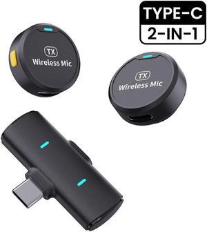 Mericonn Wireless Lavalier Microphone - Dual Noise Reduction, Compact Button-Sized Design, Universal Phone Compatibility, 100 Ft Transmission, 20-Hour Battery Life