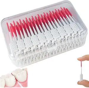 Mericonn Soft Dental Floss Picks 200 PCS, Dental Picks with case, Toothpicks Brush Between Teeth, Tooth Flossing Brush Disposable for Cleaning, Toothbrush Clean Tool, Orange Color