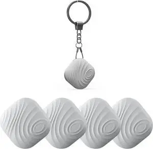 Nutale Key Finder, Bluetooth Tracker Item Locator with Key Chain for Keys Pet Wallets or Backpacks and Tablets, Batteries Include (Gray, 4 Pack)