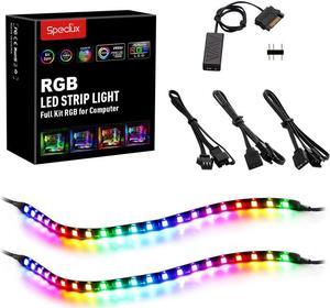 airgoo Addressable RGB PC LED Strip, 2x13.8in 42 LEDs Diffused Rainbow  Magnetic ARGB Strip for PC Case Lighting, for 5V 3-pin ASUS Aura SYNC,  Gigabyte