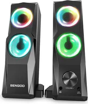 GS01 Computer Speakers, Wired RGB Gaming Speakers for Computer Laptop Desktop,2.0 Channel Stereo PC Speakers, Compact Maneuverable Sound Bar, USB Powered 3.5mm Aux, 3.5mm Headphone Jack GS01 Computer Speakers, Wired RGB Gaming Speakers for Computer Laptop Desktop,2.0 Channel Stereo PC Speakers, Compact Maneuverable Sound Bar, USB Powered 3.5mm Aux, 3.5mm Headphone Jack