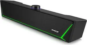 Computer Speakers, Bluetooth Computer Sound Bar, Dynamic LED Gaming PC Soundbar with Microphone, HiFi Stereo PC Speakers, 3.5mm AUX-in USB Powered Speakers for PC, Desktop Soundbar for PC/Laptop