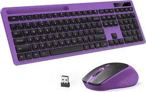Wireless Keyboard and Mouse Combo - Keyboard with Phone Holder, 2.4GHz Silent USB Wireless Keyboard Mouse Combo , Full-Size Keyboard and Mouse for Computer, Desktop and Laptop Wireless Keyboard and Mouse Combo - Keyboard with Phone Holder, 2.4GHz Silent USB Wireless Keyboard Mouse Combo , Full-Size Keyboard and Mouse for Computer, Desktop and Laptop