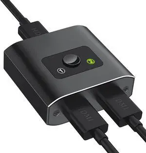 HDMI Switch 4K HDMI Aluminum Bi-Directional HDMI Switcher Splitter 2 Input 1 Output, 2 x 1/1 x 2, Support 4K 3D 1080P for Xbox PS4 Roku HDTV Fire Stick Blu Ray(HDMI CABLE NOT INCLUDE)
